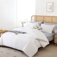 thumbnail image 1 of SPRINDAY 3Pcs Queen Comforter Set, White Boho Chevron Bedding Sets, Vertical Tufted Comforter Bed Set (1 Comforter, 2 Pillowcases), 1 of 9