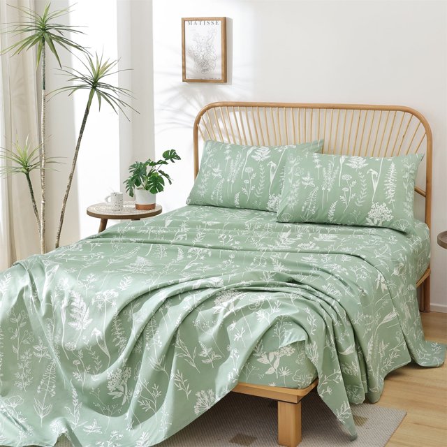 SPRINDAY 4Piece Queen Sheet Sets for Adults, 1800 Series Microfiber