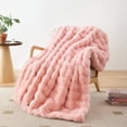 thumbnail image 1 of SPRINDAY Faux Fur Rabbit Fleece Pink Throw Blanket , Soft Cozy Throw Blanket for Bed Couch Living Room, Fluffy Home Decor Blankets for Women Fuzzy Blanket 50x60, 1 of 8