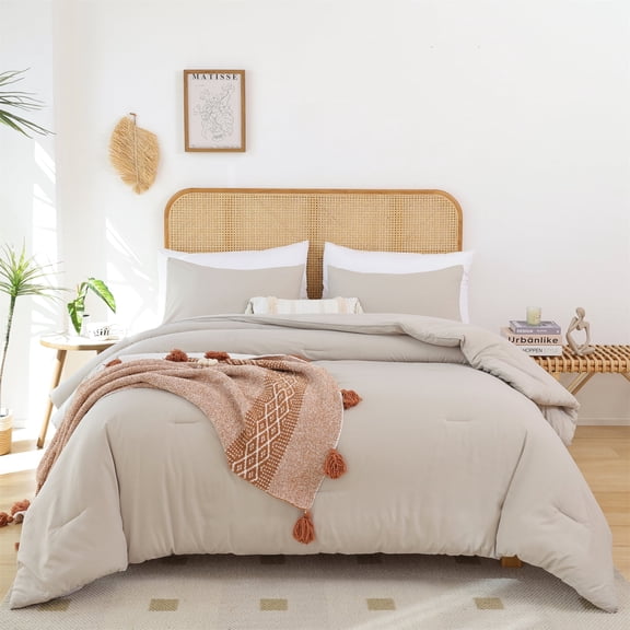 SPRINDAY Full Size Comforter Sets For Adult, 3 Piece Oatmeal Comforter Sets & Bedding For All Season