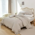 thumbnail image 1 of SPRINDAY Queen Comforter Set For Adult, 3 Piece Ruffle Oatmeal Comforter Sets All Season, 1 of 9