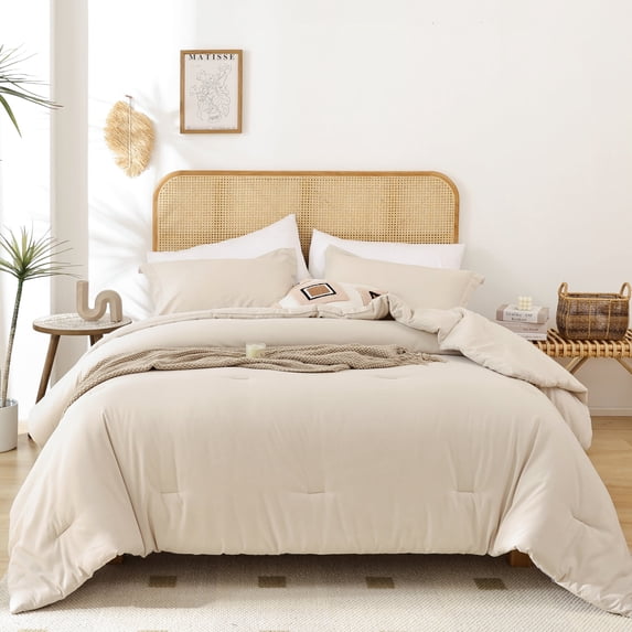 SPRINDAY Queen Comforter Set For Adult, 3 Piece White Comforter Sets & Bedding For All Season