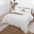 thumbnail image 1 of SPRINDAY Queen Size Comforter Set For Adult, 3 Piece Ruffle White Comforter Sets All Season, 1 of 8