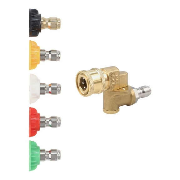SPRING 1/4" Quick Connect Swivel Adjustable Adapter Nozzle High Pressure Car Washers Quick Connect Set High Power Kit