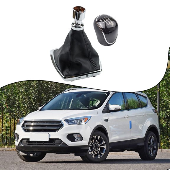 SPRING 1Gear Knob 6-Speed With Gear Shift Gaiter Chrome- Frame GB64637AA# 1639784# ford For C-MAX 2008-2010 For KUGA 2008~2012