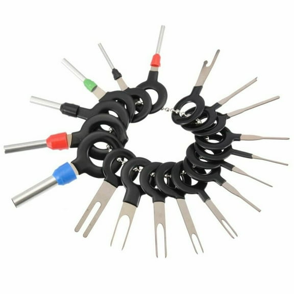 SPRING 18 Pcs Car Electrical Wire Crimp Iron Tools Automotive Plug Terminal Remove Tool Set Key Pin Universal Suv Pickup Trucks