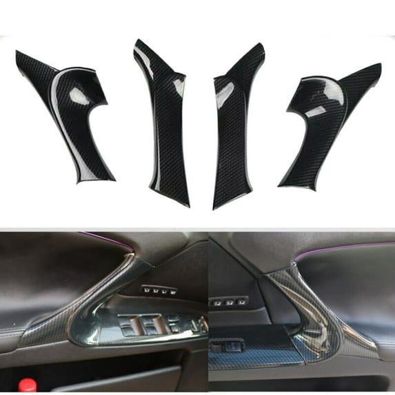 SPRING 1Set Car Carbon Fiber Style Interior Door Armrest Panel Trim For Lexus- IS F 250 350 2006/2007/2008/2009/2010/2011/2012/2013