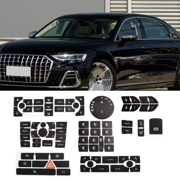 SPRING 1pcs Car Button Repair Decal Sticker Central Control Panel Window Switch Cover Trim For A8 D3 2002-2009 Car Interior Stickers