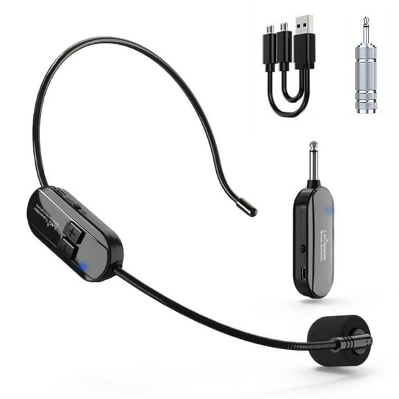 SPRING 2.4G Wireless Microphone Headset with 160FT Range for Teaching Outdoor Speech Conference Podcast