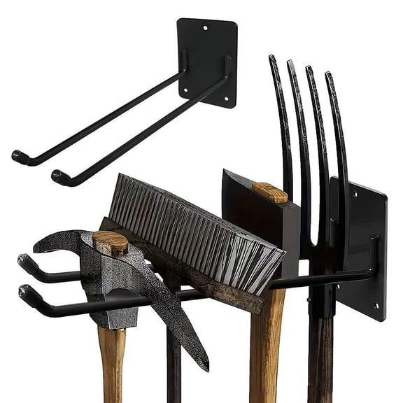 SPRING 2 Pcs Garage Storage Organizer Steel Wall Mount Hanger For Garden Tool Storage