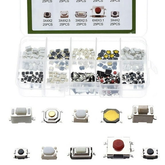 SPRING 250Car Remote Control Push Button Switch Car Key Buttons Touch Microswitch With Box Models Tactile Push Button Switch Kits