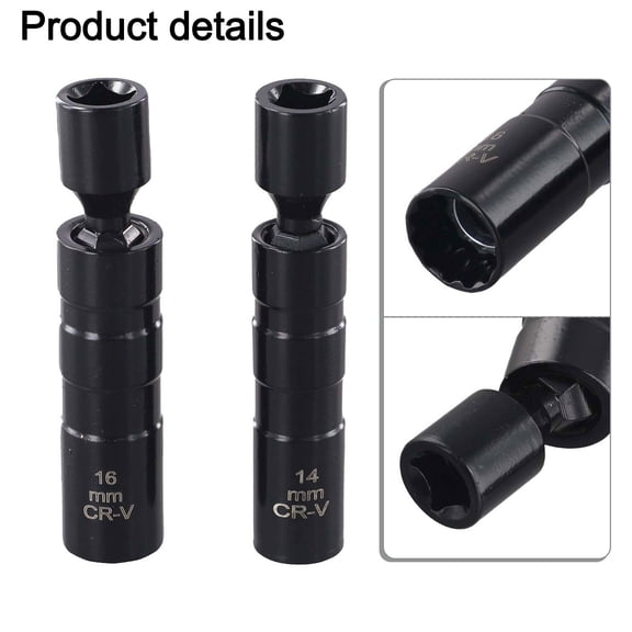 SPRING 2Pcs 14/16Mm 3/8 Inch Spark Socket Wrench Adapter Spark Extractor Connector Set For N54 N55 N63 E90 Car Repair Tool