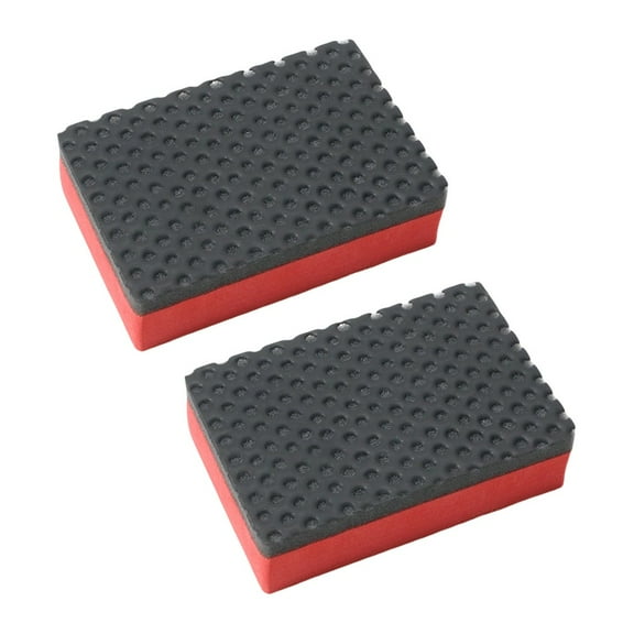 SPRING 2Pcs Car Clay Bar Pad Kit Sponge Block Cleaning Eraser Wax Polish Pad Tool Red