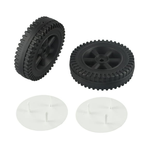 SPRING 2Pcs/Set Grill Wheels Replacement Parts 170/177mm 7 Inch BBQ Grill Wheel Barbecue Grills Kitchen Garden Accessories Plastic black+white wheel cover