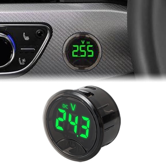 SPRING 3 Digit Led Battery Voltmeter With Adjustable Low Voltage Alarm Feature