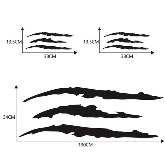 SPRING 3Pcs Car Claw Stickers Vinyl Claw Marks Decals Car Hood Decal Scratch Auto Body Decorative Stickers Pvc Carving Decal