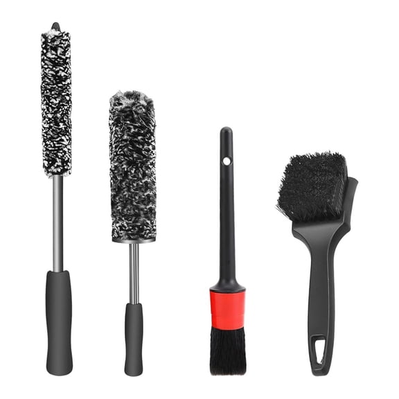 SPRING 4 Pieces Of Anti-Wool Car Tire Brushes And Ultra-Fine Fiber Wheel Hub Brushes