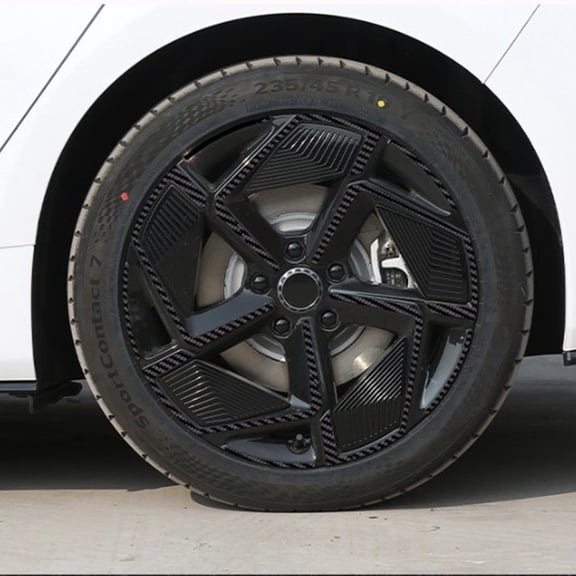 SPRING 4 Wheel Hub Stickers for BYD For SEAL EV 2023 Exterior Accessories Designed to Keep Your Car Looking and Polished Carbon Fiber Black