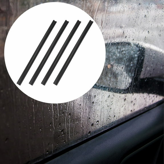 SPRING 4Pc Car Rubber Side Window Wiper Blades Rain Snow Wiper Waterproof Gap Filler Strip Multifunction Windscreen Water Fog Removal