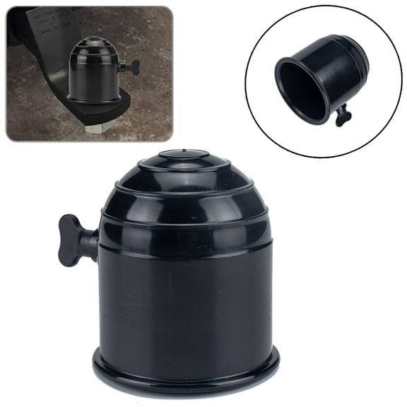 SPRING 50mm Tow Bar Ball Cover Lockable Key Trailer Hitch Protector Cap for Car Truck Semi-Trailer Ship black
