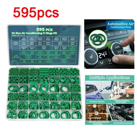 SPRING 595Pcs Car Air Conditioning Compressor Seals O-Ring 36 Sizes Nitrile Rubber O Rings Kit Automotive Ac Plumbing Faucet Gaskets