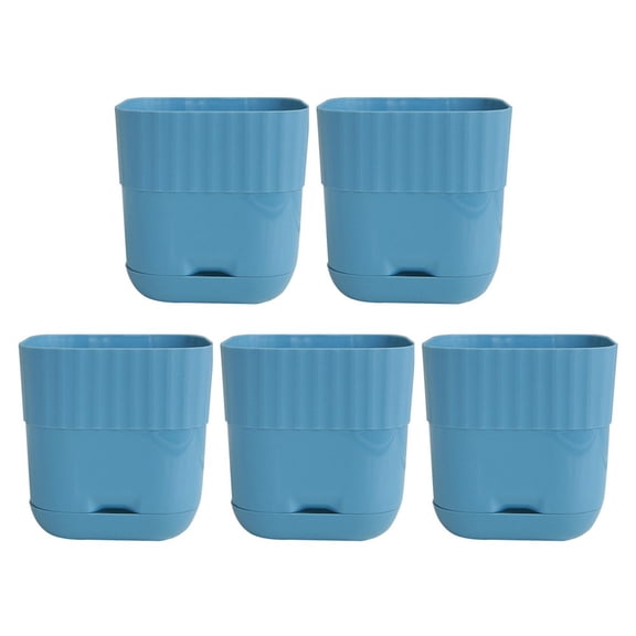 SPRING 5Pcs Square Plant Pots With Drainage Holes - Stylish For Indoor Plants