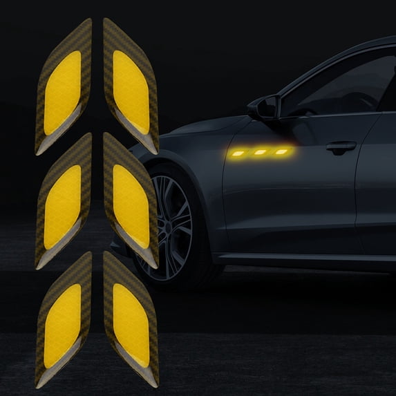 SPRING 6Pcs/Set Car Reflective Safety Stickers Car And Motorcycle Exterior Accessories