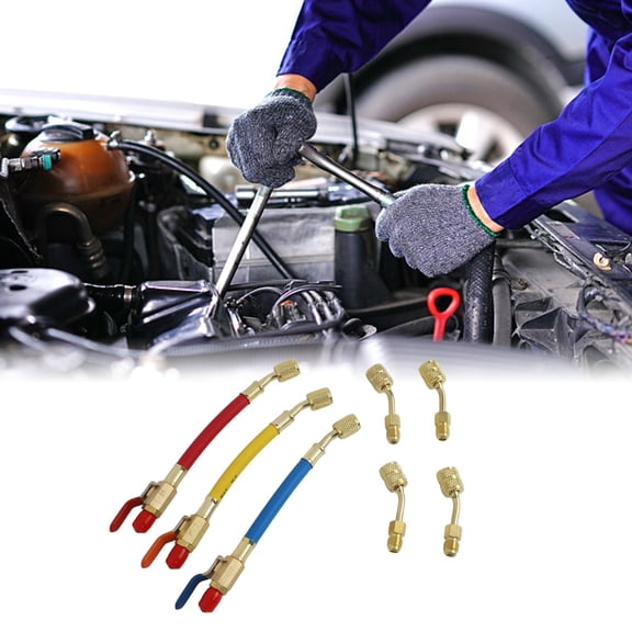 SPRING 7Pcs Air Conditioning Compact Ball Valve 5/16 Inch Female To 1/4 Inch Male Flare