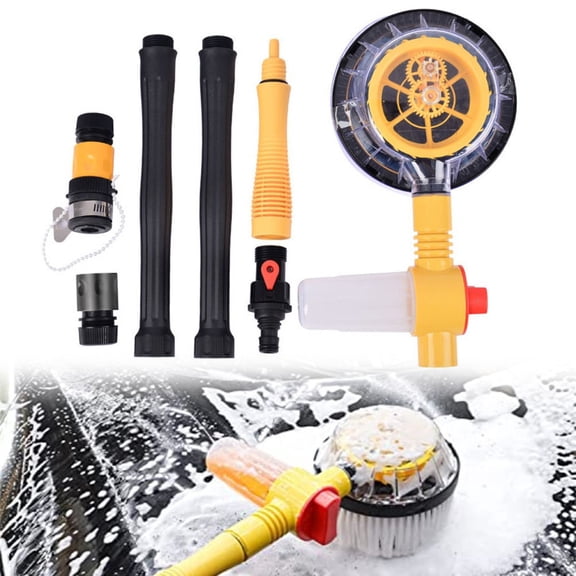 SPRING Automatic Rotating Car Wash Brush Kit 360° Rotating High Pressure Washer Mop