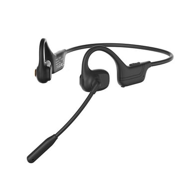 SPRING Bone Conduction Headphones with Mic: Wireless Noise-Canceling Open Ear Black
