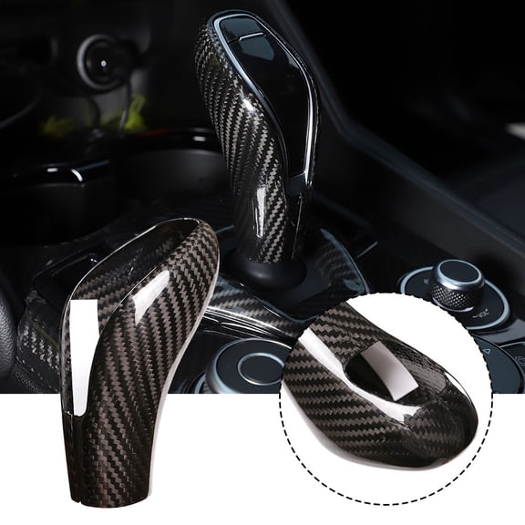 SPRING Car Interior Upgrade Carbon Fiber Shift Button Trim for Giulia For Stelvio