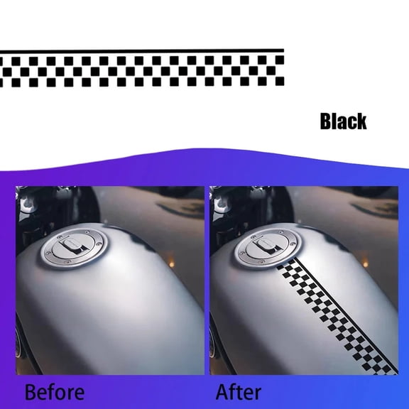 SPRING Car Stickers Checkered Stripes Decals Stickers Motorbike Decals Sticker Black