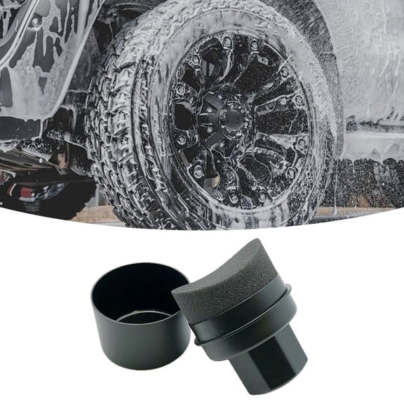 SPRING Car Wheel Polishing Waxing Curved Tire Sponge Brush With Cover Tire Clean Black radians hard