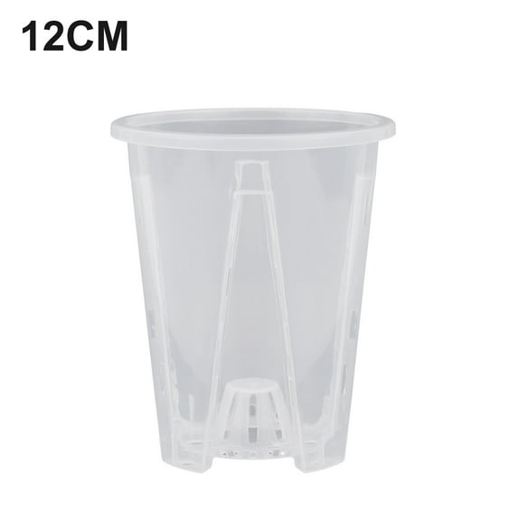 SPRING Clear Plastic Orchid Pots With Holes Transparent Flower Pot Succulents Plant 12cm