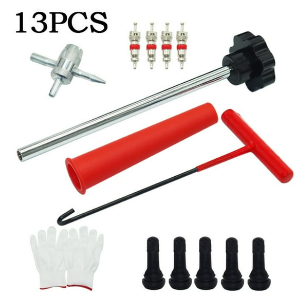 SPRING Comprehensive Quick Change Valve Stem Tool Kit With 5 Tr413 Valves & 4 Way Tool