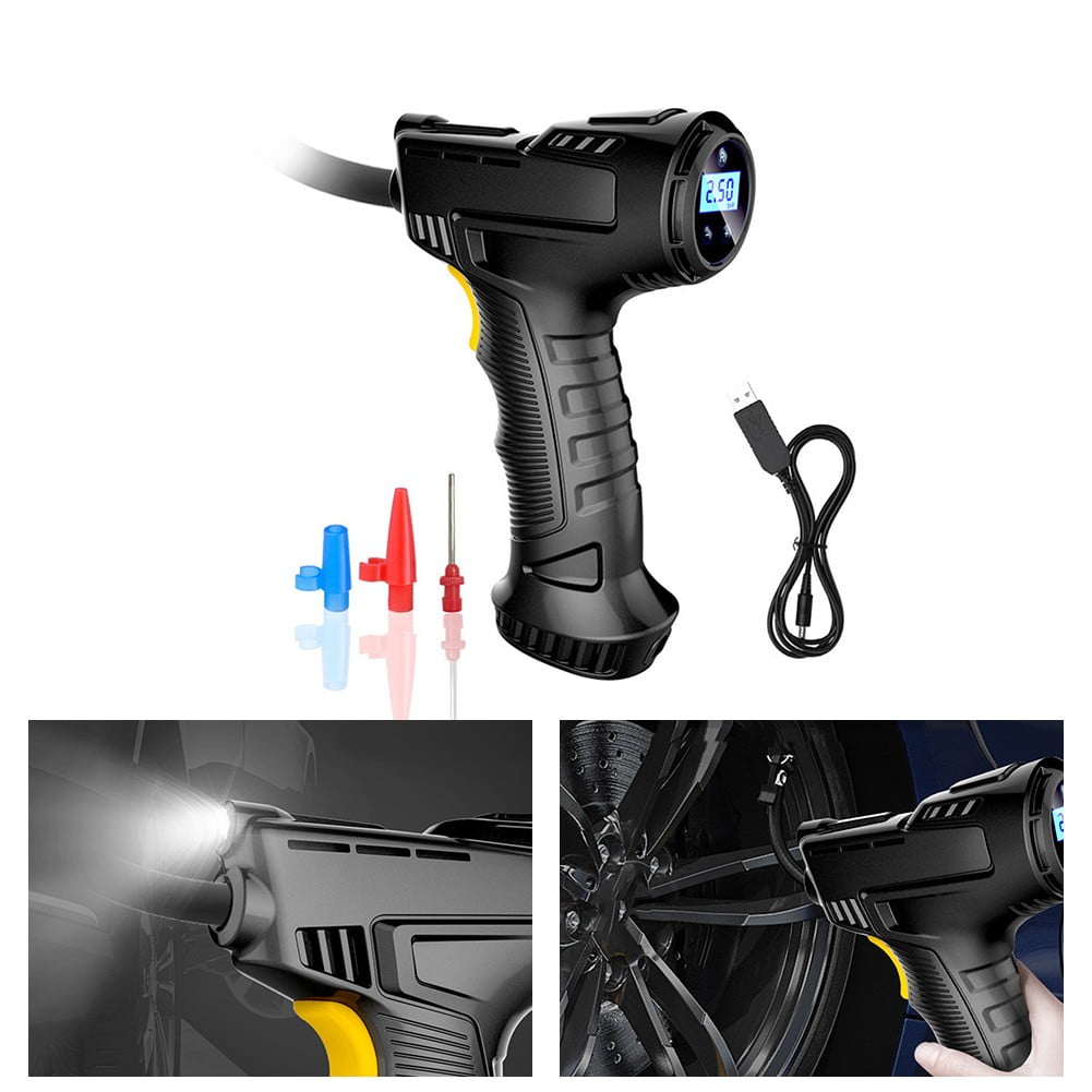 Spring Inflator SPRING Cordless Tyre Inflator Air Compressor Rechargeable Battery For ...