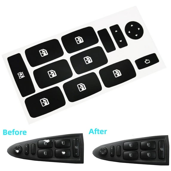 SPRING For Fiat Croma Windows Button Stickers Decals Repair Worn Button Knob Switch Push Button Window Control Panel Black Car Stickers