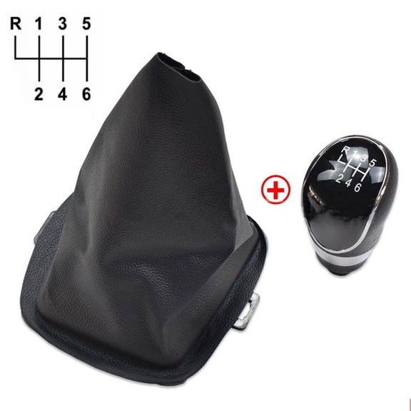 SPRING For Ford For Fiesta 2008-2012 5/6 Speed Gear Shift Lever Knob With Leather Boot Replacement Shift Knob Car Interior Parts