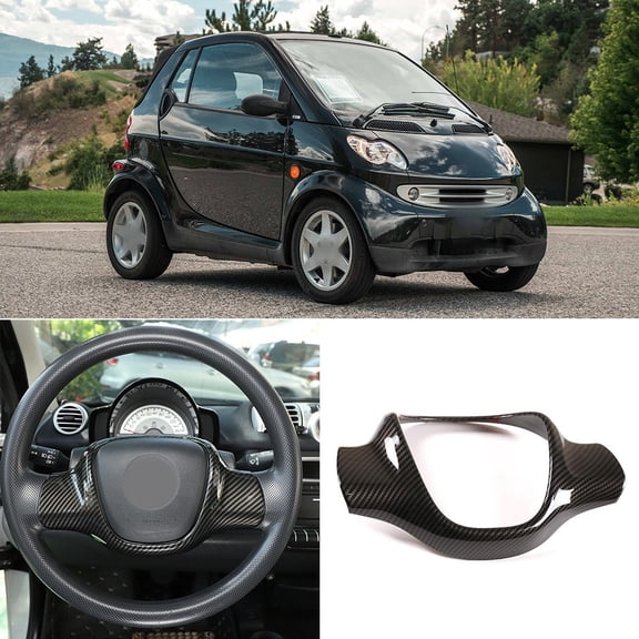 SPRING For Smart Car Interior Upgrade With Carbon Fiber Look Steering Wheel Covers