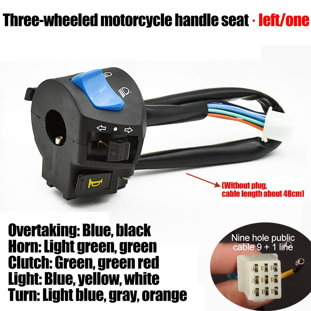 Qiilu Motorrad Hupenschalter 22mm Universal - Für Scheinwerfer, Hupe, Nebelscheinwerfer