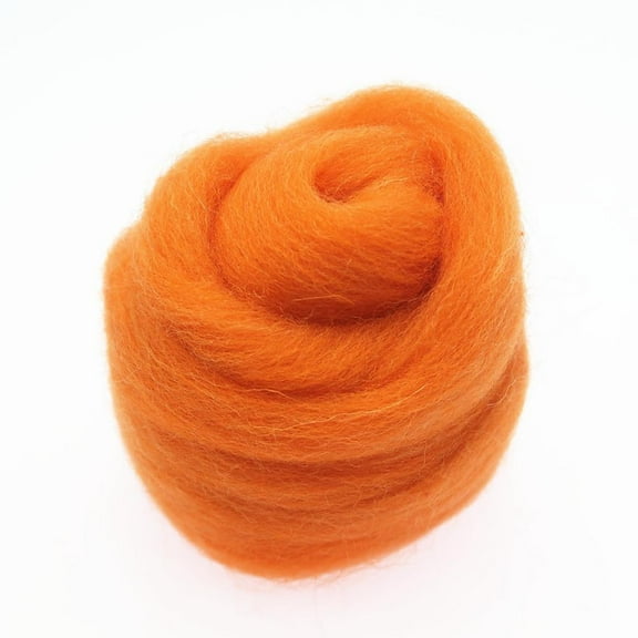 SPRING Needle Felting Wool Carded Perendale 20G Pack Multi Color Assortment for Wet Felting Crafts Projects 7# Orange-red