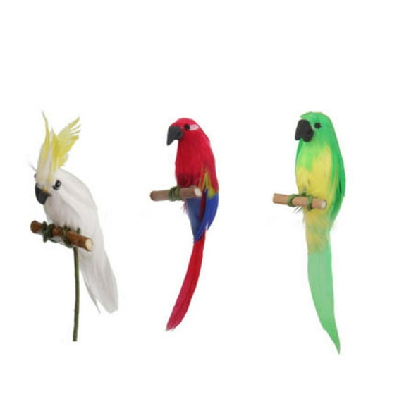 SPRING PARK 1:12 Handmade Feather Parrot Dollhouse Miniature Bird Simulation Model Decor
