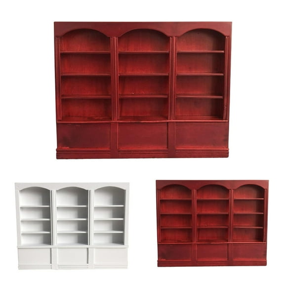 SPRING PARK 1/12 Miniature Book Shelf Cabinet Model Toy Doll House Scene Furnishing Article