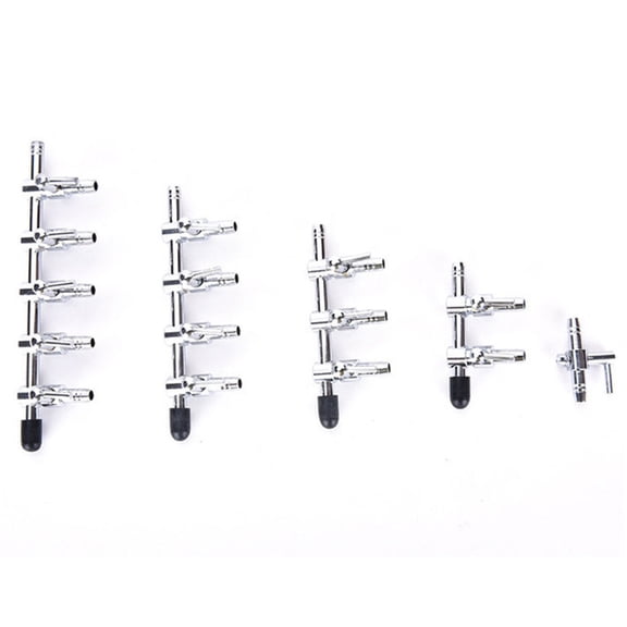 SPRING PARK 1/2/3/4/5 Ways Cross Aquarium Gang Valve Air Flow Control Lever Valve Distributor Splitter with Check Valves Suction Cups Airline Connectors for Fish Tank