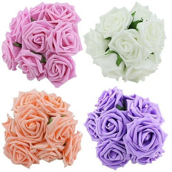 SPRING PARK 1 Bouquet 10 Pcs Artificial Silk Rose Flower Single Stem Lifelike Fake Rose for Wedding