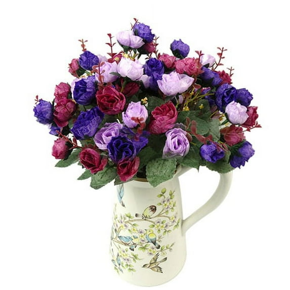 SPRING PARK 1 Bouquet 21 Head Artificial Rose Bouquet Silk Fake Flower Wedding Party Home Decor Art