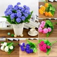 thumbnail image 1 of SPRING PARK 1 Bunch 9 Head Artificial Flowers, Fake Flowers Silk Plastic Artificial Hydrangea Bridal Wedding Bouquet for Home Garden Party Wedding Decoration, 1 of 3