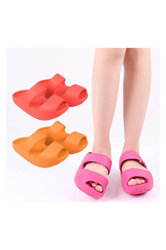 1 Pair EVA Open Toe Soft Swing Slippers, Non-Slip Soft Shower Spa Bath Pool Gym House Wedge Sandals Massage Shoes for Indoor & Outdoor