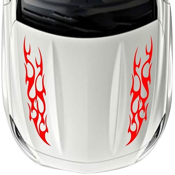 SPRING PARK 1 Pair Fashion Flame Fire Reflective Car Vehicle Hood Decals Stickers Decoration