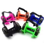 SPRING PARK 1 Pair Outdoor Flashing Wheel Shoes Rollers Adjustable LED Lighted Heel Skate For Kids Gift